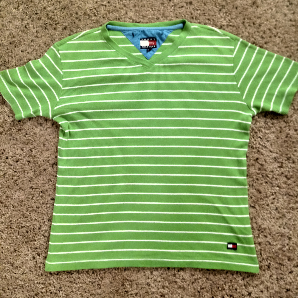 Tommy Hilfiger vintage ribbed v-neck Medium shirt